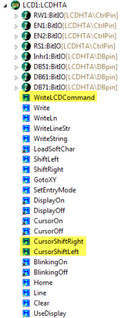 LCDHTA Cursor Functions