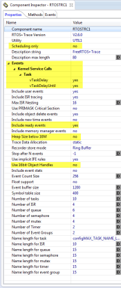 New Perceipio FreeRTOS Trace Settings