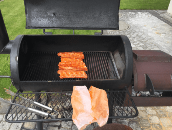 Ribs placed in Smoker