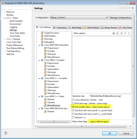 Semihosting Enabled in KDS v3.0.0