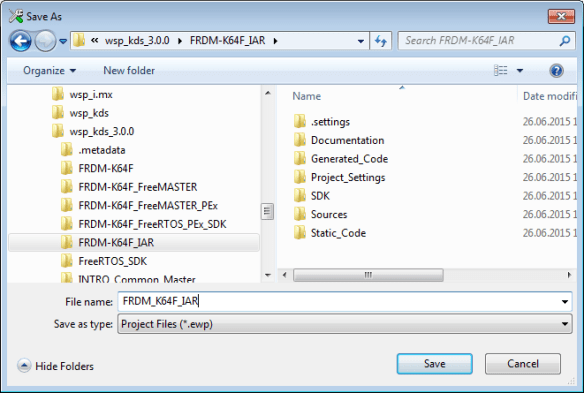 Saving Embedded Workbench Project File