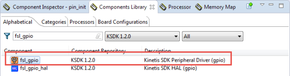 fsl_gipo SDK Driver in Components Library