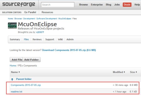 McuOneEclipse Components on SourceForge