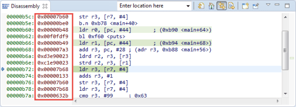 Opcodes in Disassembly View