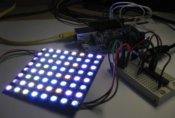 Adafruit 8x8 NeoPixel Shield with Freescale FRDM-K64F Board