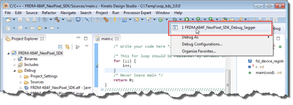 Debug with Drop Down