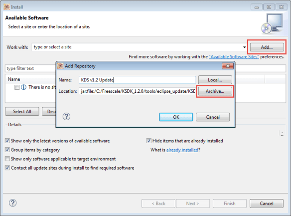 Locating KDS Eclipse Update
