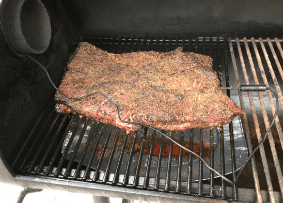 Smoking Brisket, after 3 hours