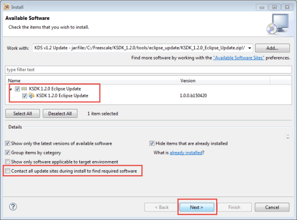 Starting Installation of KDSK v1.2 Update