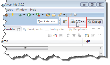 Switch to C and C++ Perspective