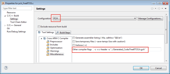 FreeRTOS Precompiled Header File