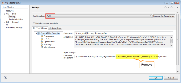Removing from Command Line Pattern
