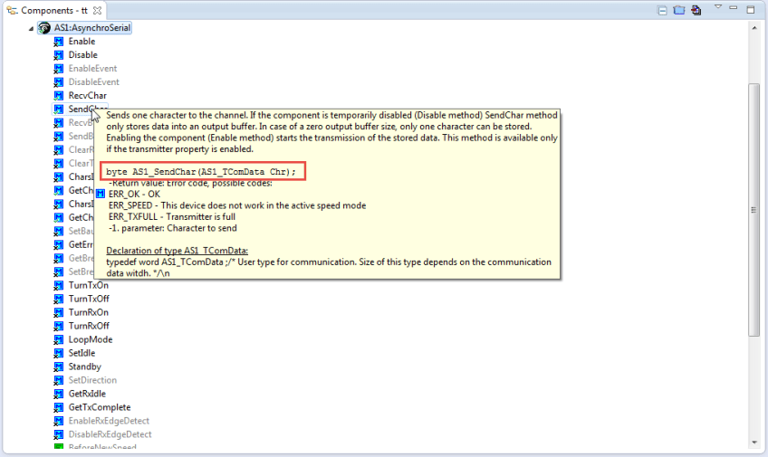 AsynchroSerial High Level Bean