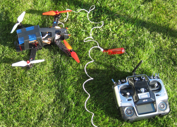 Copter on the ground