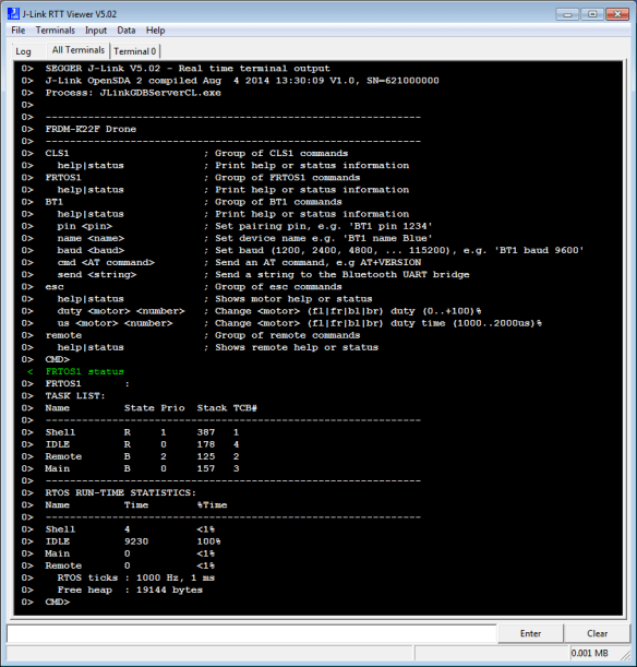 Example RTT Shell Session