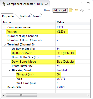 Segger RTT Properties