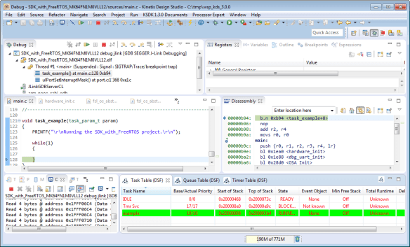Debugging FreeRTOS Project