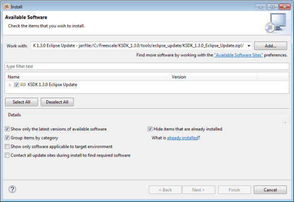 Installing SDK V1.3 Update in Eclipse