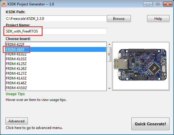 KSDK Project Generator