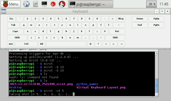 Screenshot with Virtual Keyboard