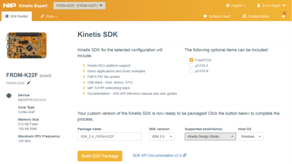 NXP Kinetis Expert with Kinetis SDK