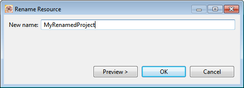 Rename Resource Dialog in Eclipse