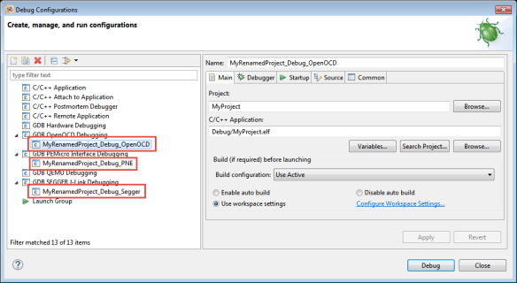 visible launch configurations