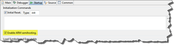 OpenOCD Semihosting Settings