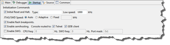 Segger Semihosting Settings