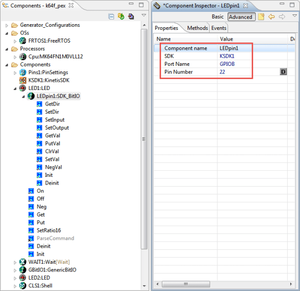 Using LED component with Kinetis SDK