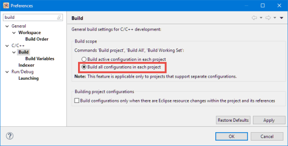 Build Configurations in Eclipse | MCU on Eclipse