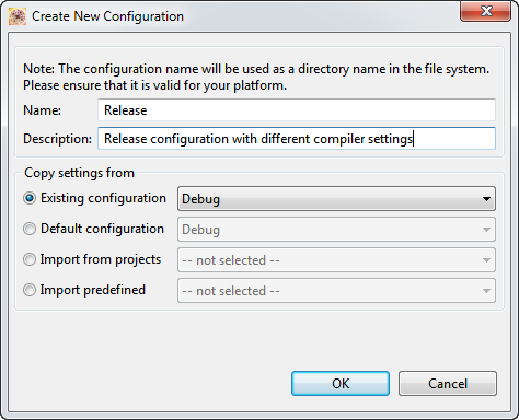 Creating New Configuration