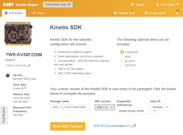 Kinetis SDK for TWR-KV58F220M