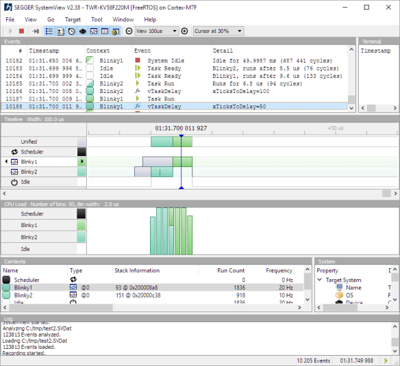 Segger SystemView on Cortex-M7
