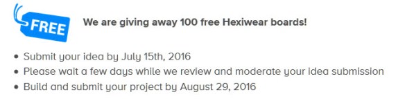 100 free Hexiwear Boards