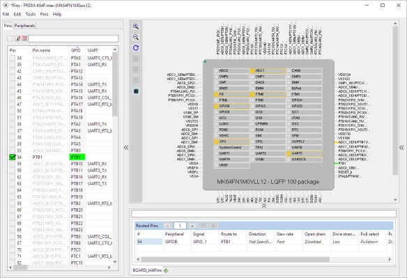 PTB1 Muxed with Pins Tool