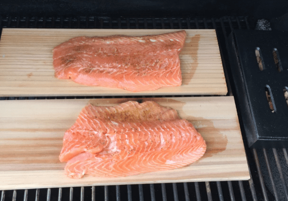 Salmon on Planks