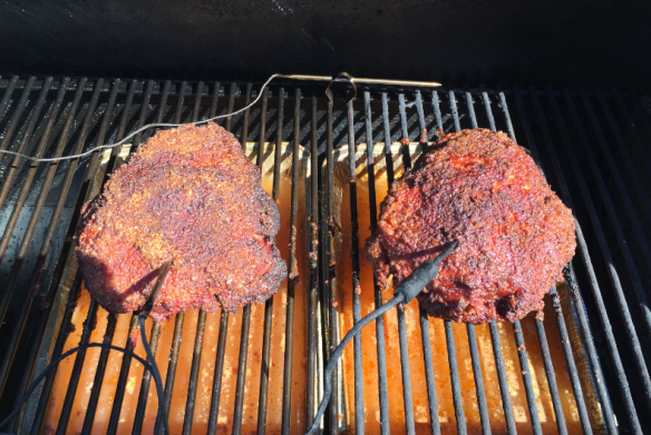 Porked Shoulder Swapped in Smoker