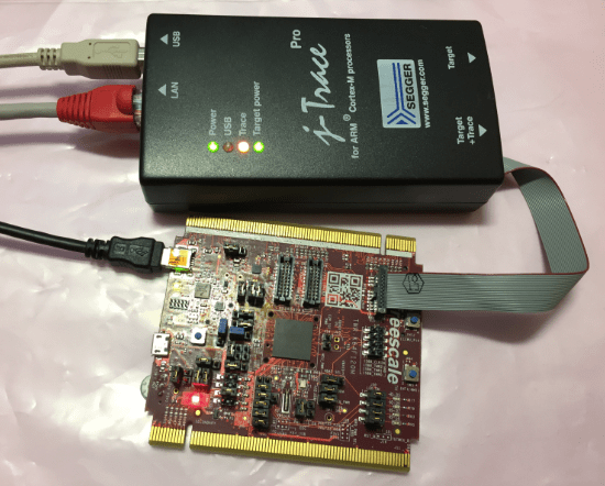J-TRACE tracing NXP TWR-K64F Board