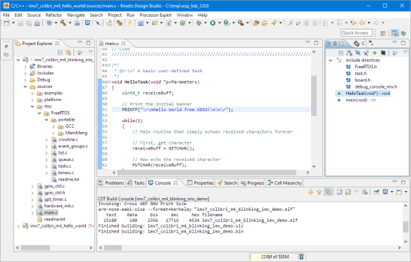Eclipse used to build FreeRTOS applications for M4 on i.MX7