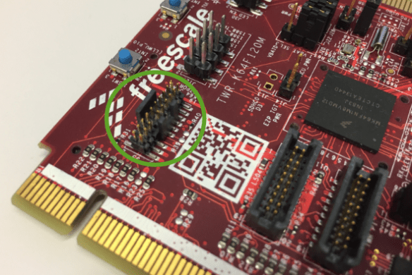 2x10 Debug Header on NXP TWR-K64F120M Board