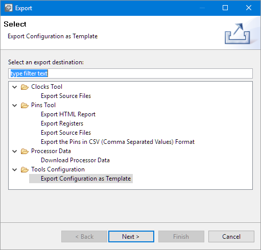 Export Configuration as Template
