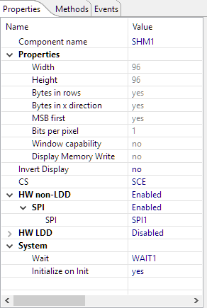 SharpMemDisplay Settings