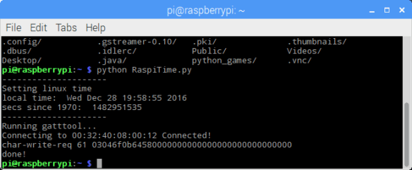Writing Unix Time to Hexiwear