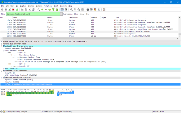 BLE Packet in Wireshark