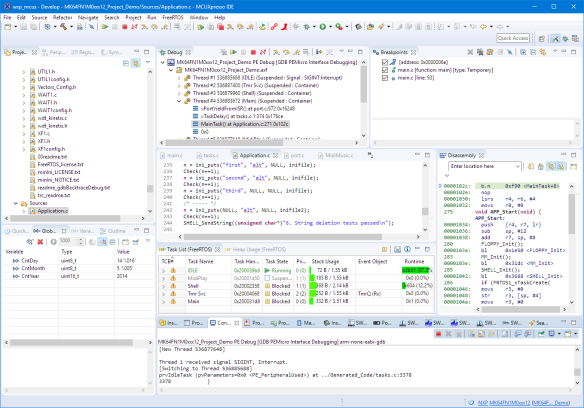 Debugging with MCUXpresso