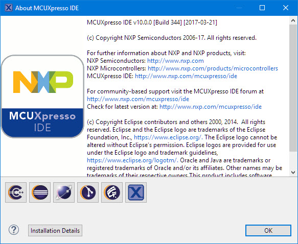 MCUXpresso IDE v10.0.0