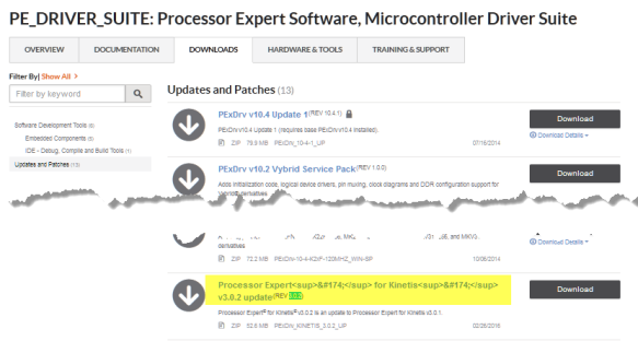 Processor Expert v3.0.2 Update
