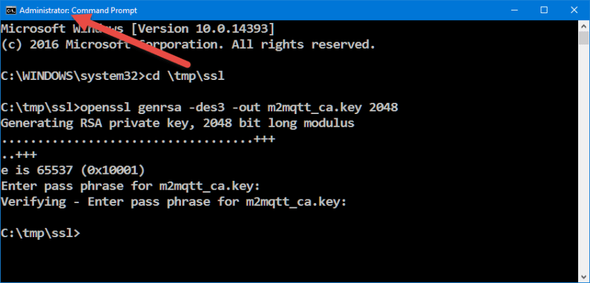 Running as administrator