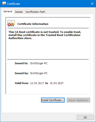 Windows Certificate Viewer